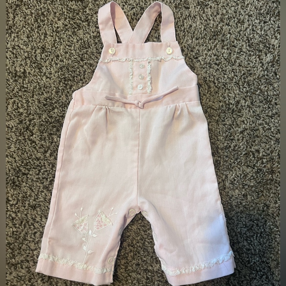 Vintage 90s Light Pink Baby Girls' Overalls